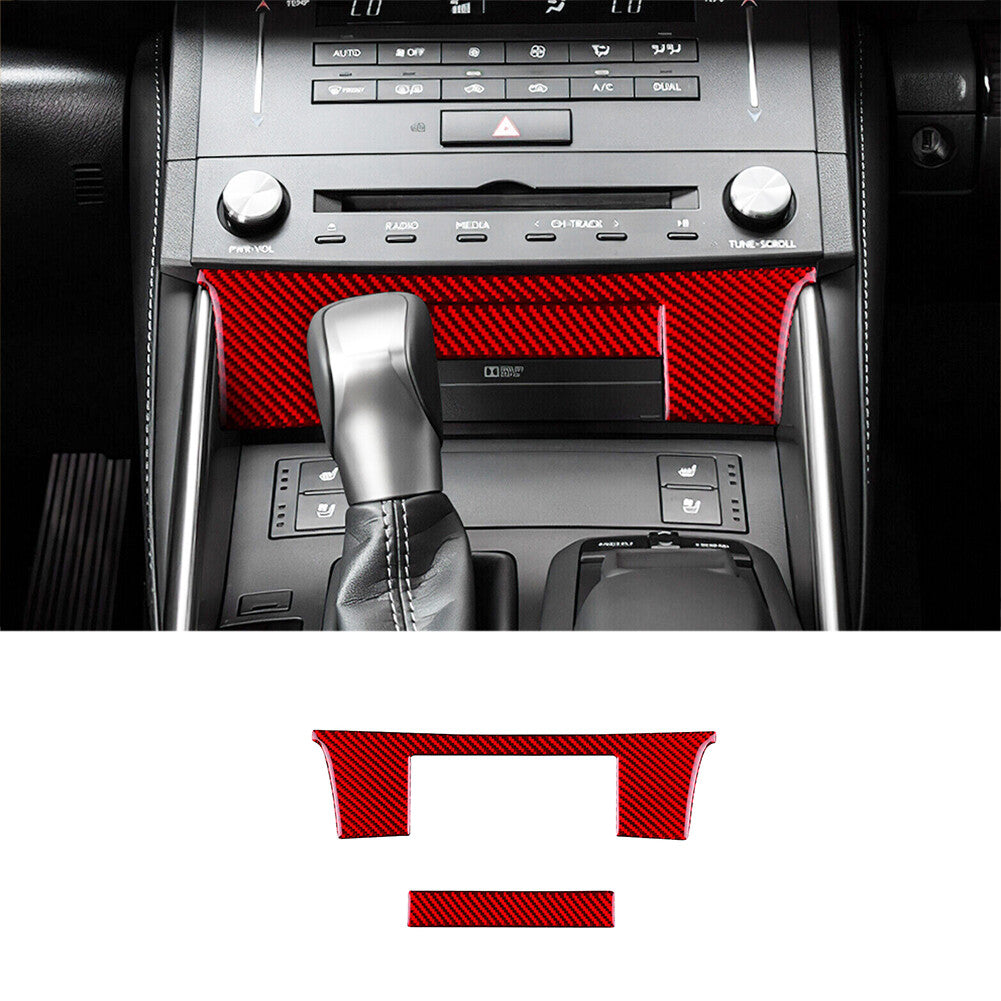 2X Red Carbon Fiber Rear Door Cup Holder Frame Trim for Honda Ridgeline 2017-20 v