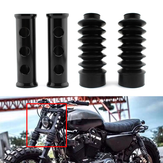 Black Fork Shock Absorber Cover Fork Pipe Cover for Harley Sportster XL 883 1200 Q