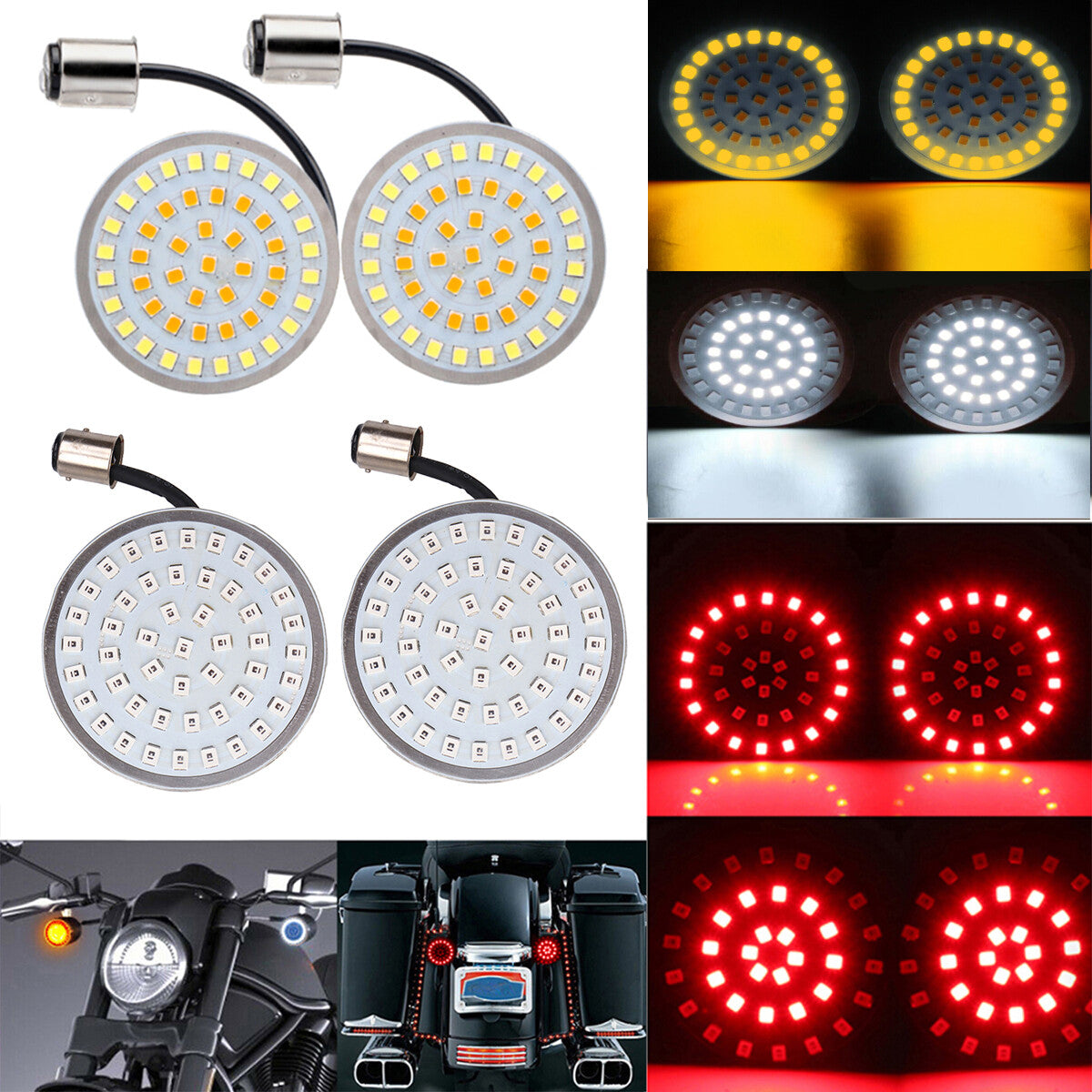 2-inch LED 1157 front and rear turn signal light inserts for Harley-Davidson highway gliding tours