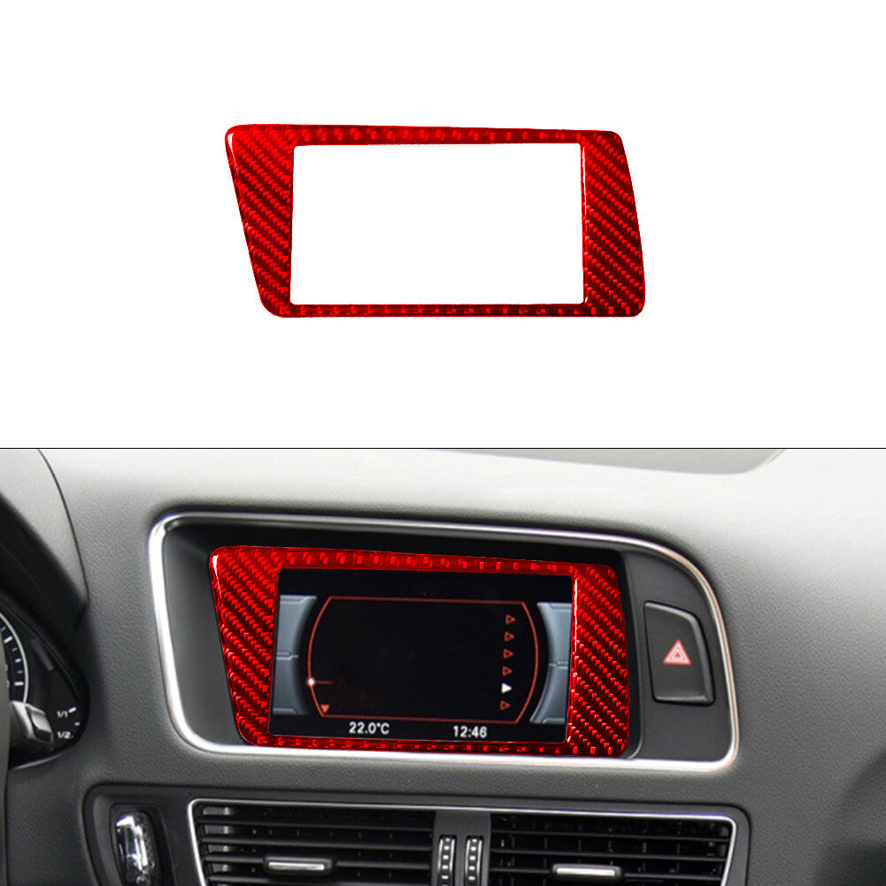 Red Carbon Fiber Central Control Display Panel for Audi Q5 2009-2017