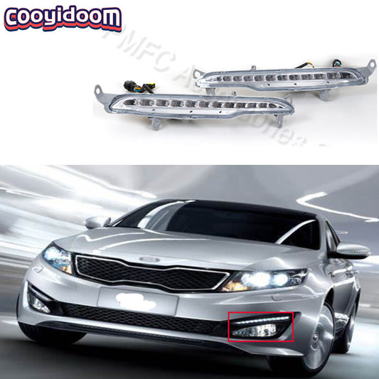 One pair of DRL front bumper LED daytime running lights for Kia K5 Optima 2011-2014