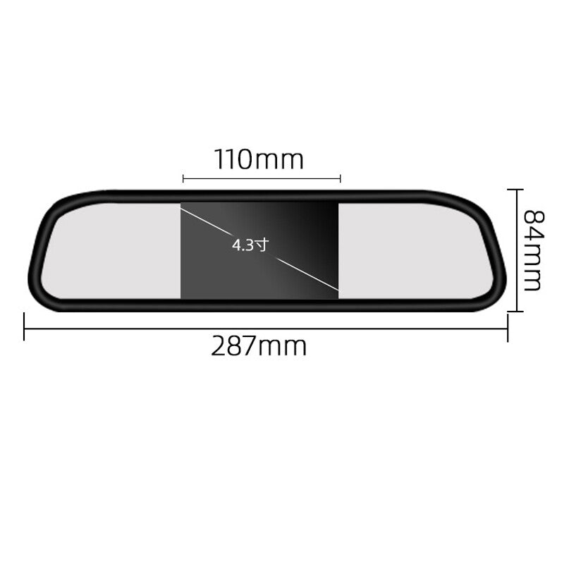 4.3-inch Car Reverse Parking Mirror Dashcam with Camera + Cigarette Lighter n
