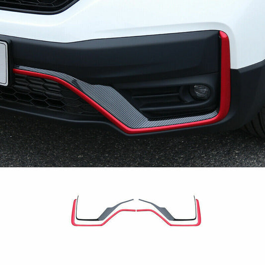 for Honda CR-V 2020-2022 Red Carbon Fiber Front Bumper Lower Strip Guard Trim