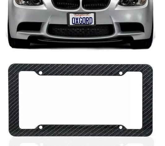 Car license plate frame cap boot trunk black carbon for Mercedes-Benz