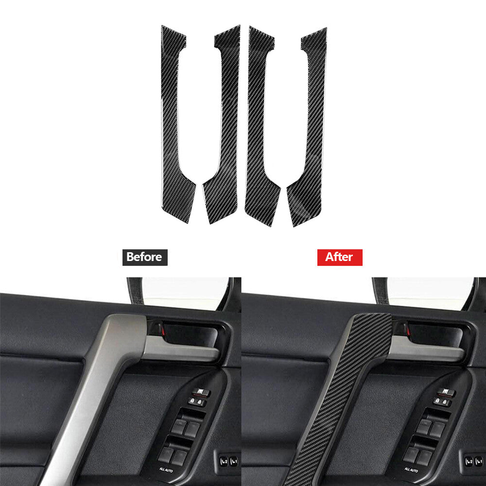 Carbon Fiber Door's Handrail Cover Trim for Toyota for Land Cruiser Prado 2010-2018