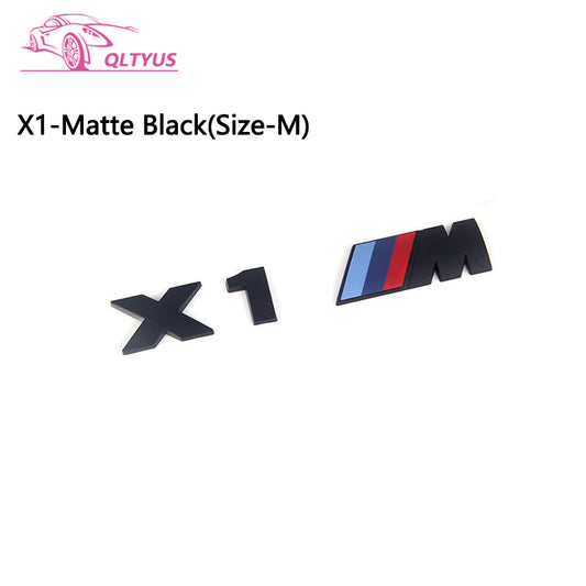 Suitable for BMW M Series X1M Trunk, Medium-sized Engraved Decal Badge Set, Black