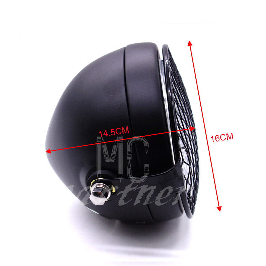 New Grill Diamond Side Mount Cover Headlight With 28-43mm Bracket For Cafe Racer Q