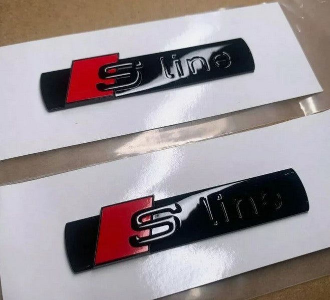 Suitable for Audi S3 front grille Trunk badge, Quattro side fender S-line badge, black