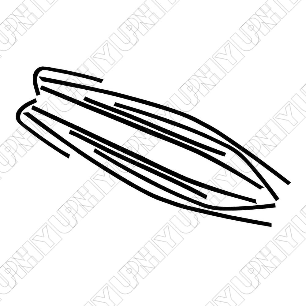 1Set for Toyota for Camry Chrome Delete Blackout Overlay Window Trim Bright Black