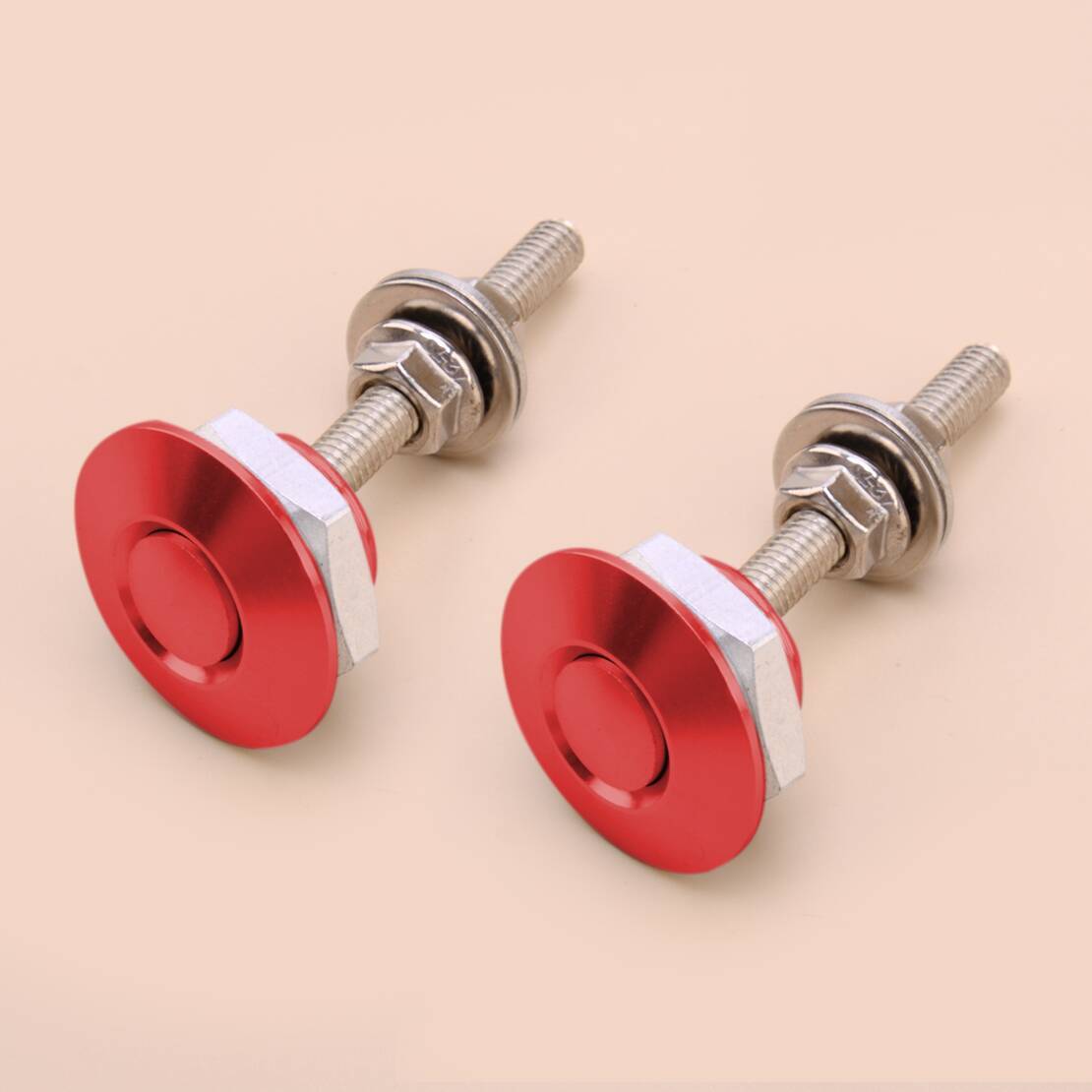 2pcs Red Push Button Quick Release Car Bumper Hood Pin Bonnet Lock Latch Clip v