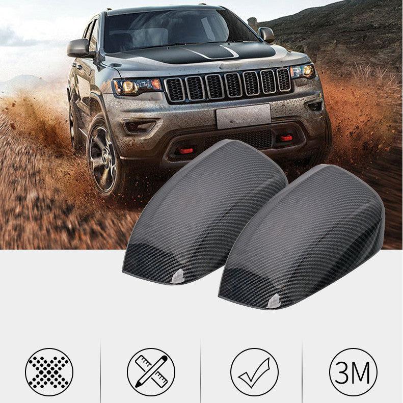 Rearview Mirror Cover Trim Carbon Fiber Color for Jeep Grand Cherokee 2011-2020 v