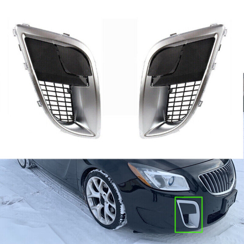 A pair of front bumper fog light protection cover frame panels for Buick Regal GS 2012-2017