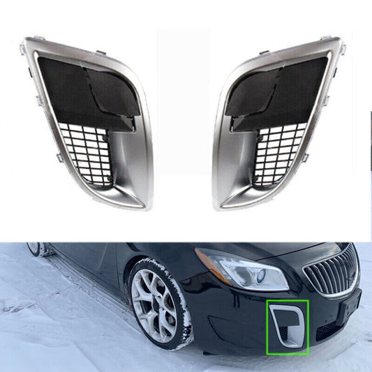 A pair of front bumper fog light protection cover frame panels for Buick Regal GS 2012-2017