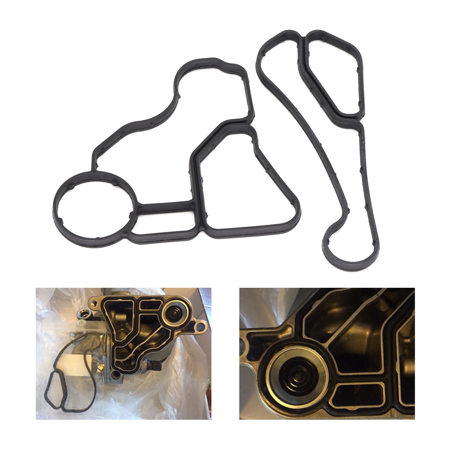 Engine Oil Filter Housing GasketCooler Seal Set for BMW 11428637820/11428637821