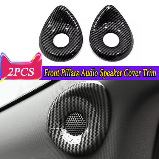 2P Carbon Fiber Front A Pillars Audio Speaker Cover Trim for Toyota for Sienna 21-24