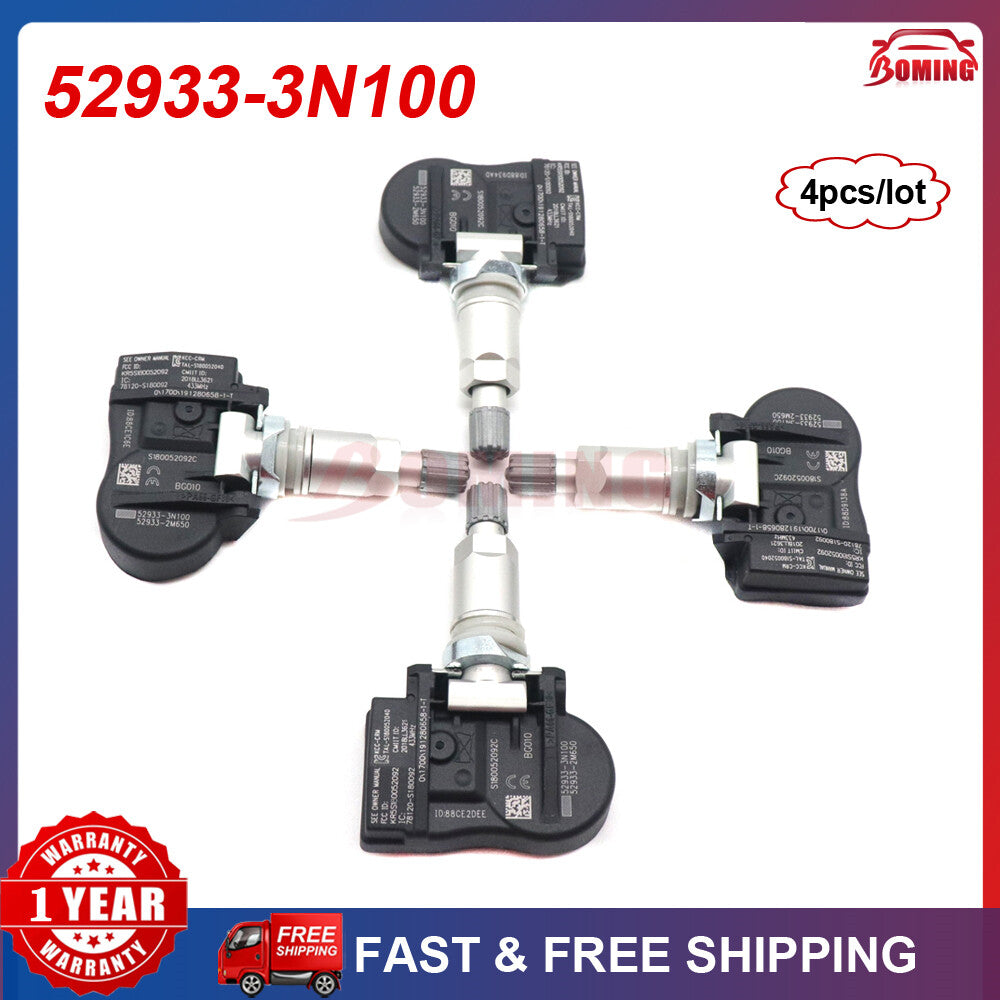 4PC New 52933-3N100 for Hyundai Accent for Kia Sorento TPMS Tire Pressure Sensor