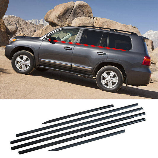 Black Titanium Trim Window Molding Lower Strip for Toyota for Land Cruiser 2009-2020