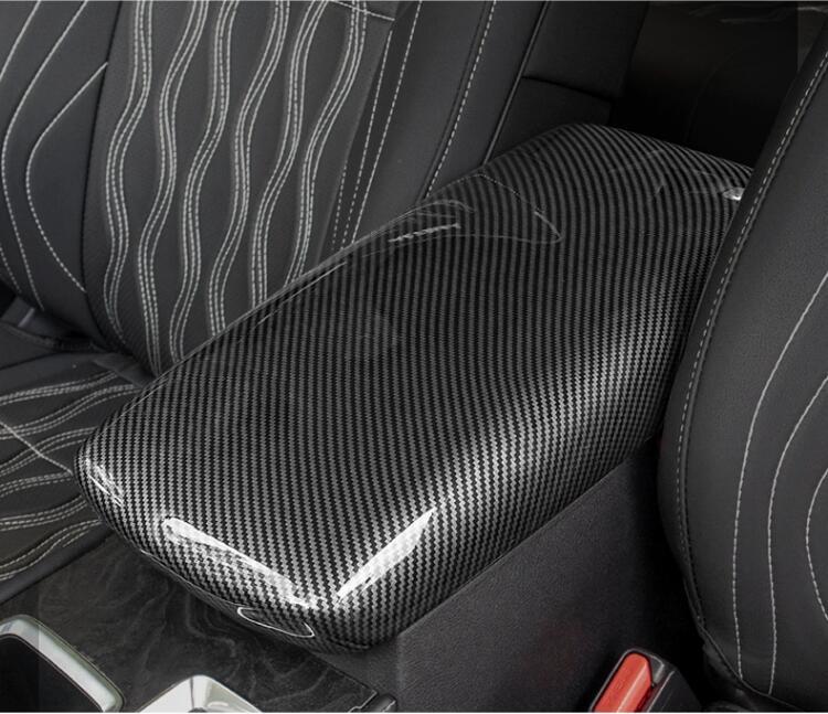 Carbon fiber look Central armrest storage box Cover For Altima 2019-2023 v