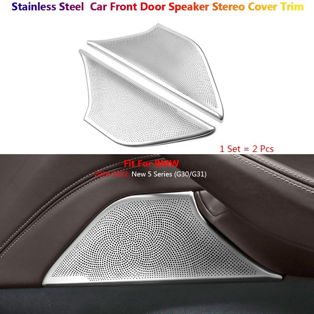 Stainless for BMW 5 Series G30 Car Interior Front Door Speaker Stereo Cover Trim