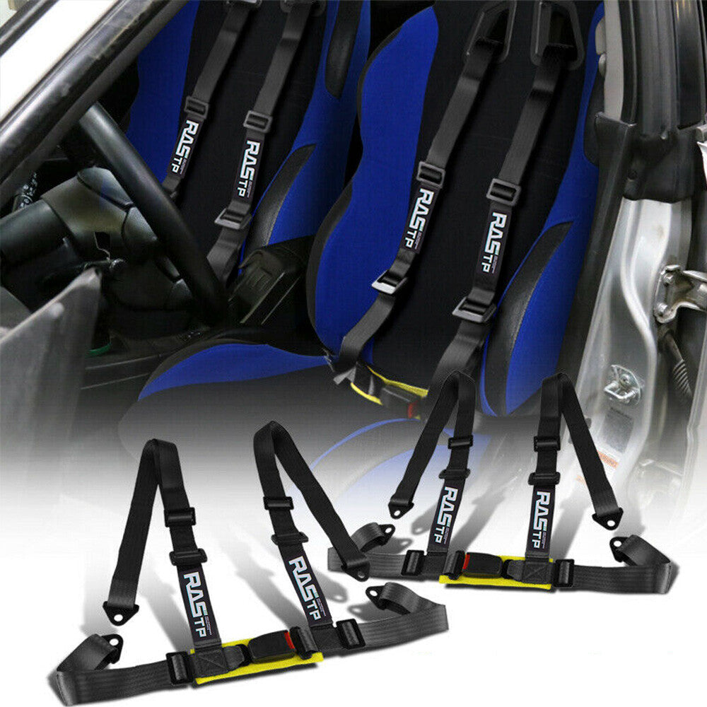 Adjustable 2 inch 4 Point Sport Car for Seat Belt Harness Strap Racing Black Q