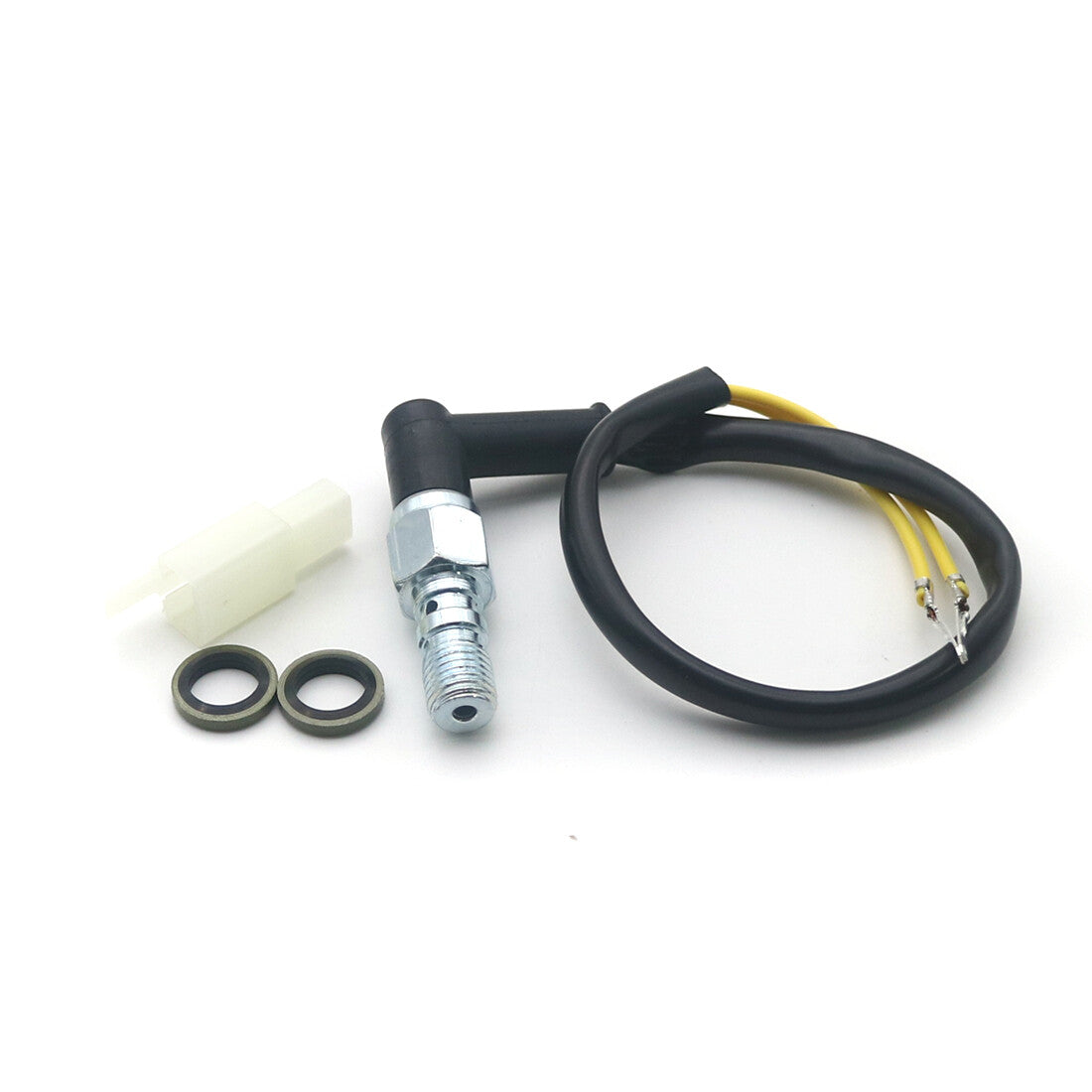 Black Motorcycle Hydraulic Brake Pressure Light Switch Hollow Bolt M10x 1.25mm Q