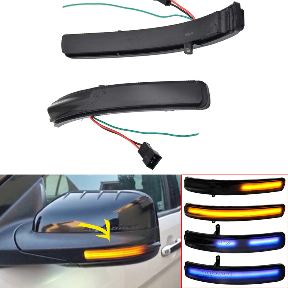 All-new LED dynamic turn signals for rearview mirrors are available on Explorer models from 2011 to 2019. n