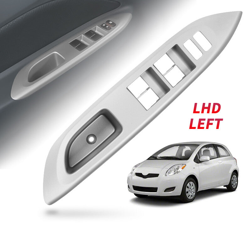 Master Power Window Switch Bezel Trim Silver fit 06-16 for Toyota Yaris 4D Sedean