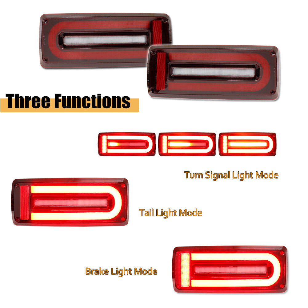 2-pack red lens LED rear brake reverse fog lights suitable for 1999-18 for MERCEDES G class W463