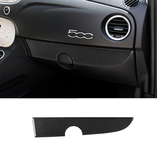 Carbon Fiber Interior Glove Box Panel Cover Trim Sticker For 2012-2015 for Fiat 500
