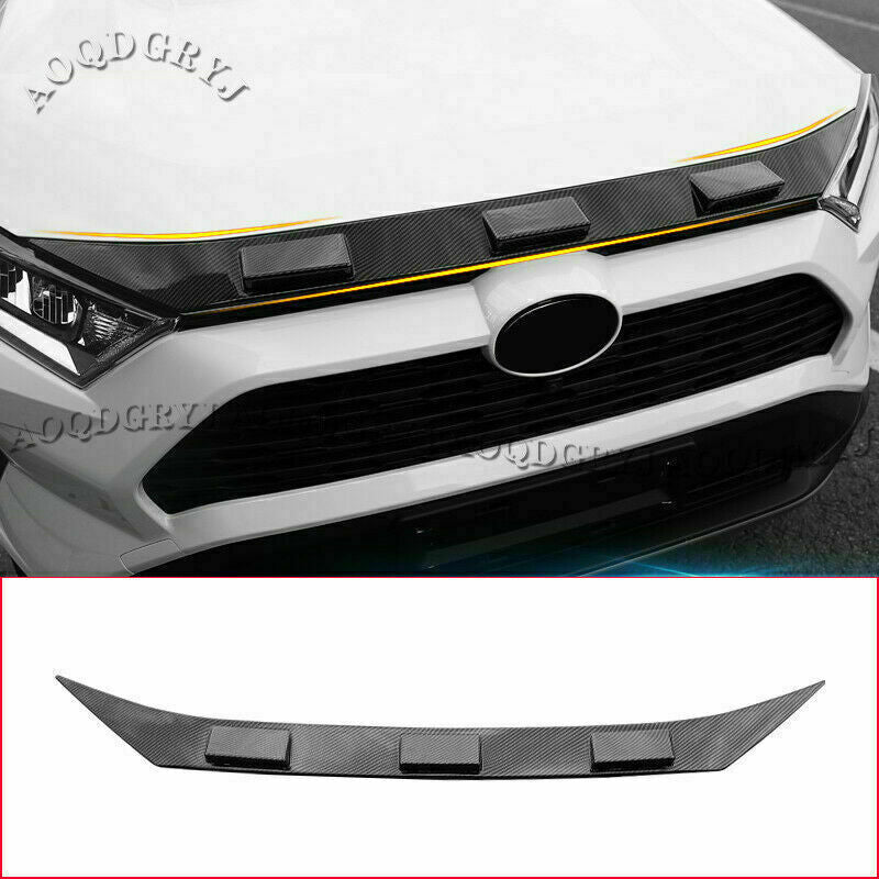 for Toyota RAV4 2019-2023 Carbon Fiber ABS Front Hood Bonnet Molding Cover Trim