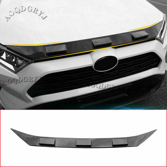 for Toyota RAV4 2019-2023 Carbon Fiber ABS Front Hood Bonnet Molding Cover Trim