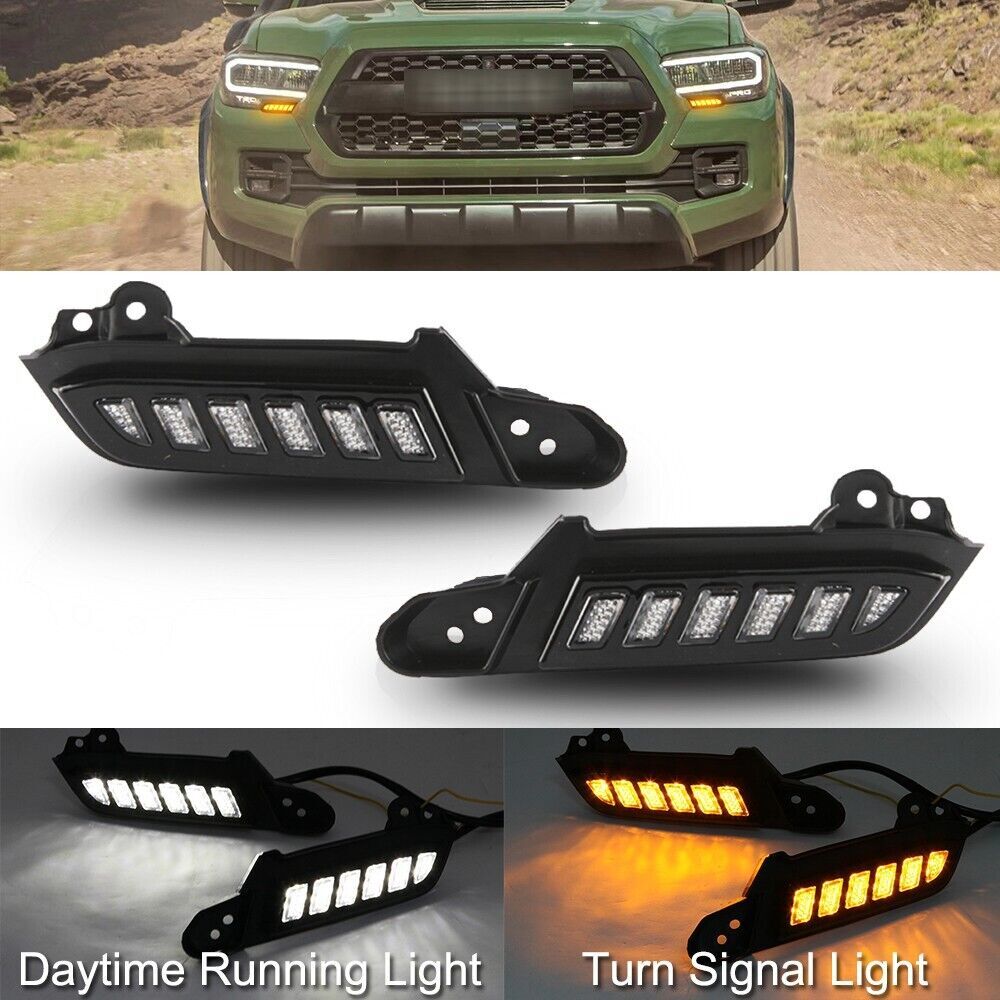 Daytime Running Lights LED DRL Fog Lamp Replacement Bumper Fit for Toyota Tacoma Q