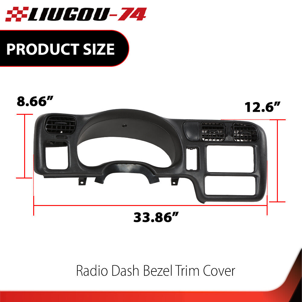 Blazer Cluster Radio Dash Trim Bezel Jimmy Double Din Fit for 98-04 for Chevrolet S10 Q
