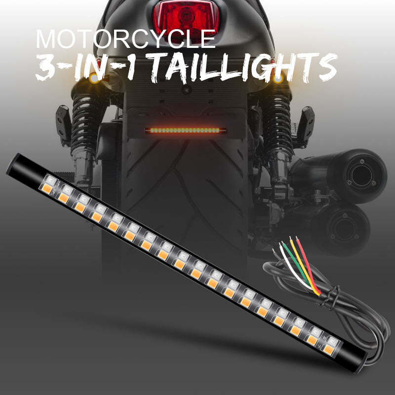 Flexible Motorcycle 36LED Light Strip Brake Stop Turn Signals Running Tail Lamp