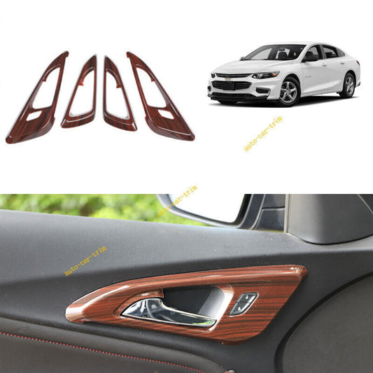 For 2016-2024 for Chevrolet Malibu Bright Wood Grain Inner Door Handle Frame Trim 4X