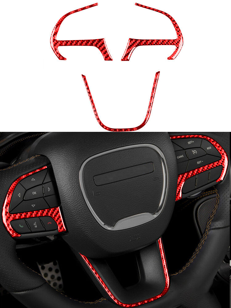 2Pcs Red Carbon Fiber Interior Center Air Vent Cover Trim For 2012-2015 for Fiat 500 v