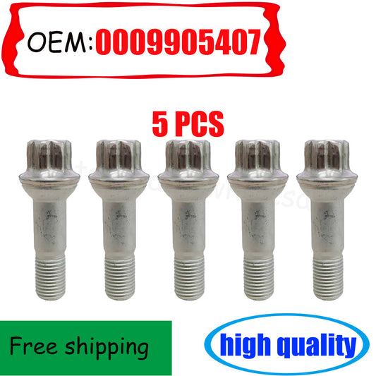 5-piece wheel lug bolt and nut set suitable for ML350 S500 GLK350 S550 CL500 GL450 (model number 0009905407) n