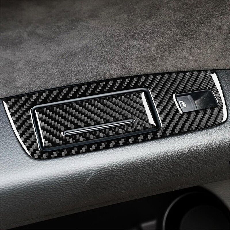 Real Carbon Fiber Car Window Switch Panel Cover Trim for Audi Q7 2005-2015 10PCS