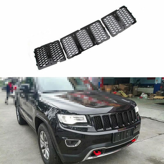Fit for Jeep Grand Cherokee 2014-2016 Front Center Mesh Grille Cover Trim Black