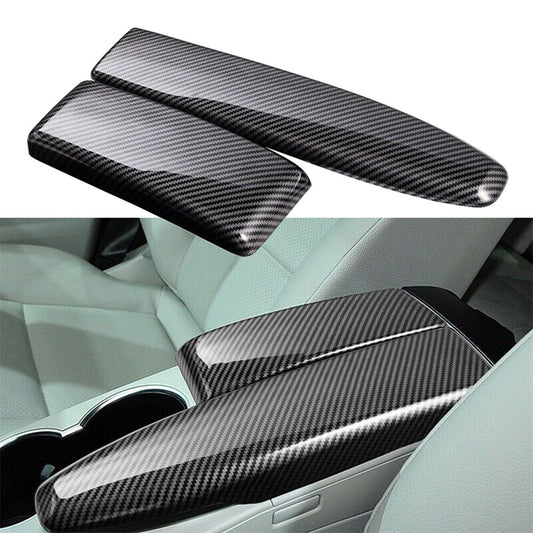 Carbon Fiber Look Center Armrest Lid Cover Trim for Mercedes C250 C300 C350 W204