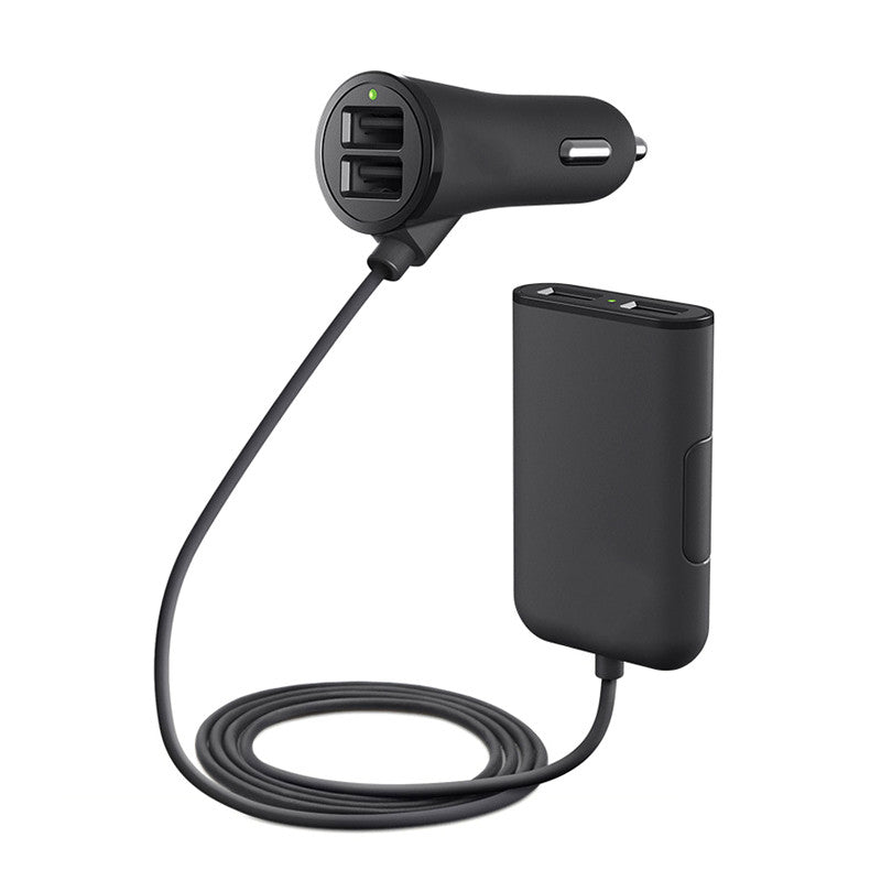 4 USB Car Charger Fast Charging Splitter Rear for Seat Adapter Cable DC12-24V- n