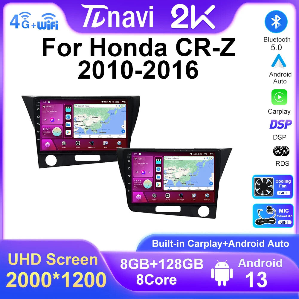 Android for Honda CRZ CR-Z GPS Navigation Carplay Car Radio Multimedia Player 4G