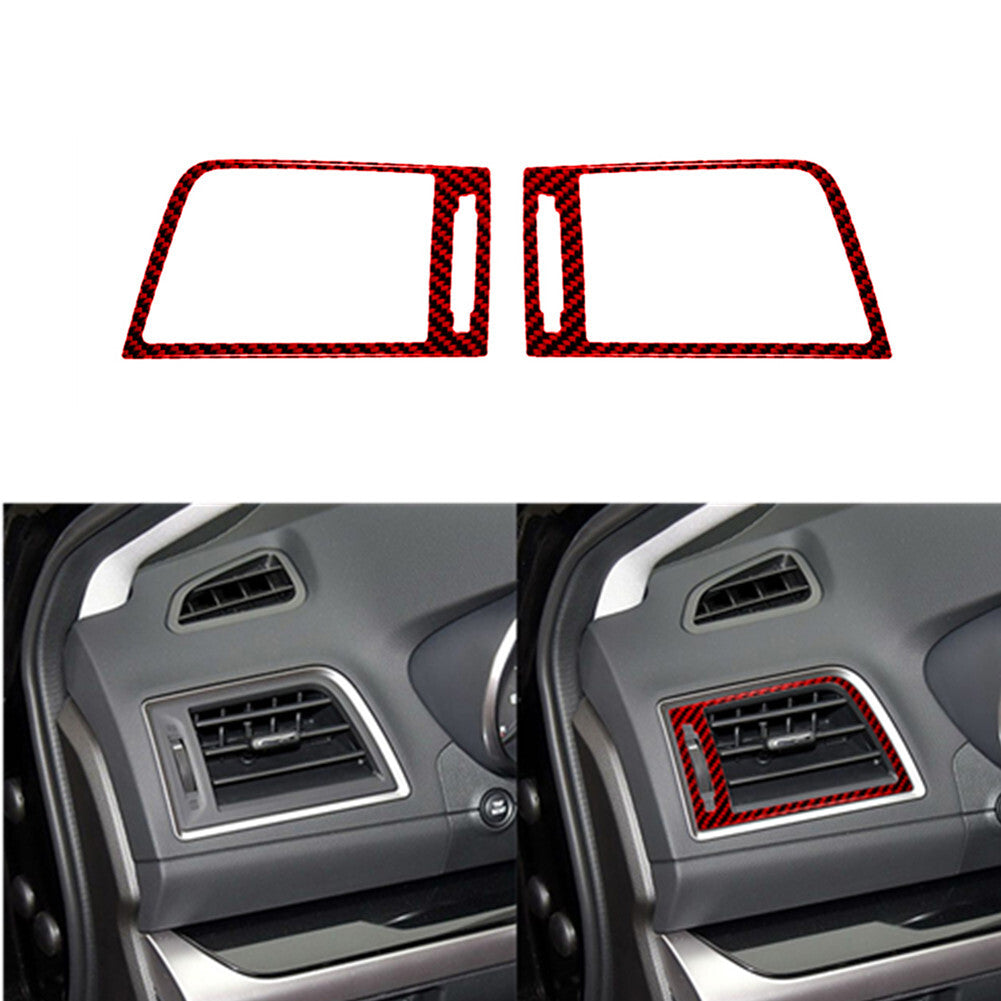 3x Red Carbon Fiber Center Control Panel Below Trim Cover for MINI Cooper 07-11 v