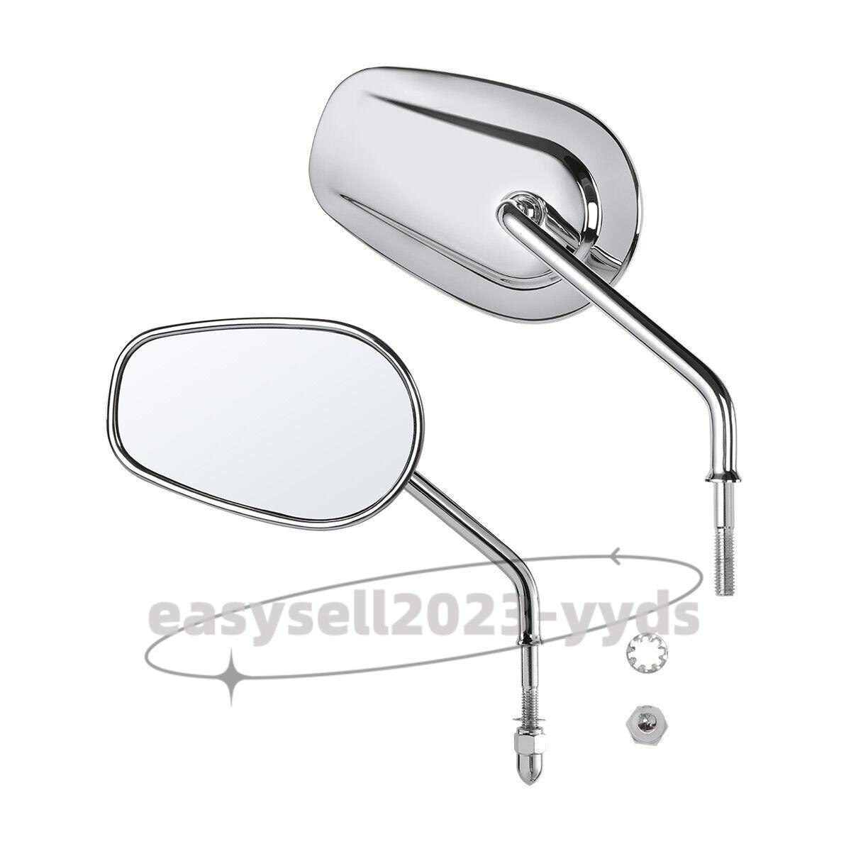 2X Chrome Rear View Mirrors for Harley Davidson Sportster XL 1200 883 FLHT FLHR