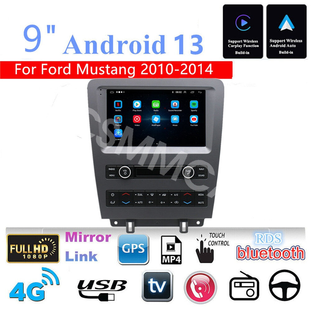 9 Android 13 Car Stereo Radio For Apple Carplay Fit For 2010-2014 for Ford for Mustang