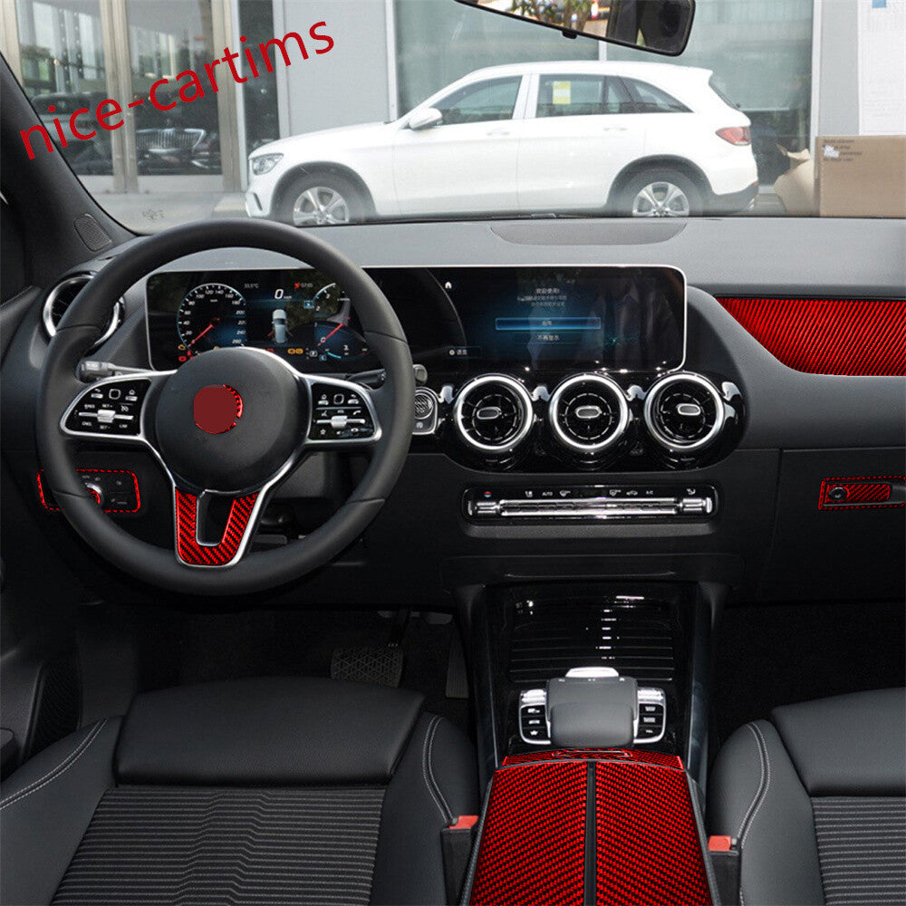 31¡ÁRed Carbon Fiber Interior Full Set Trim Kits for Benz B GLB Class W47 2020-23