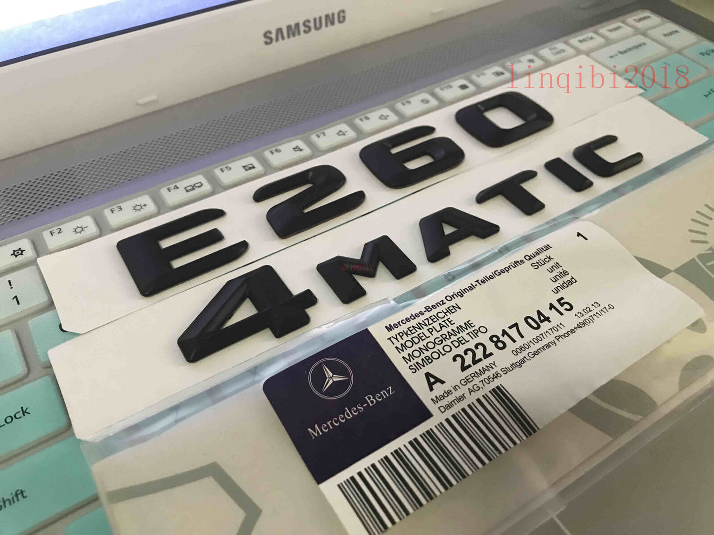 Matt black E260 + 4 MATIC Letters Trunk Emblem Badge Sticker NEW