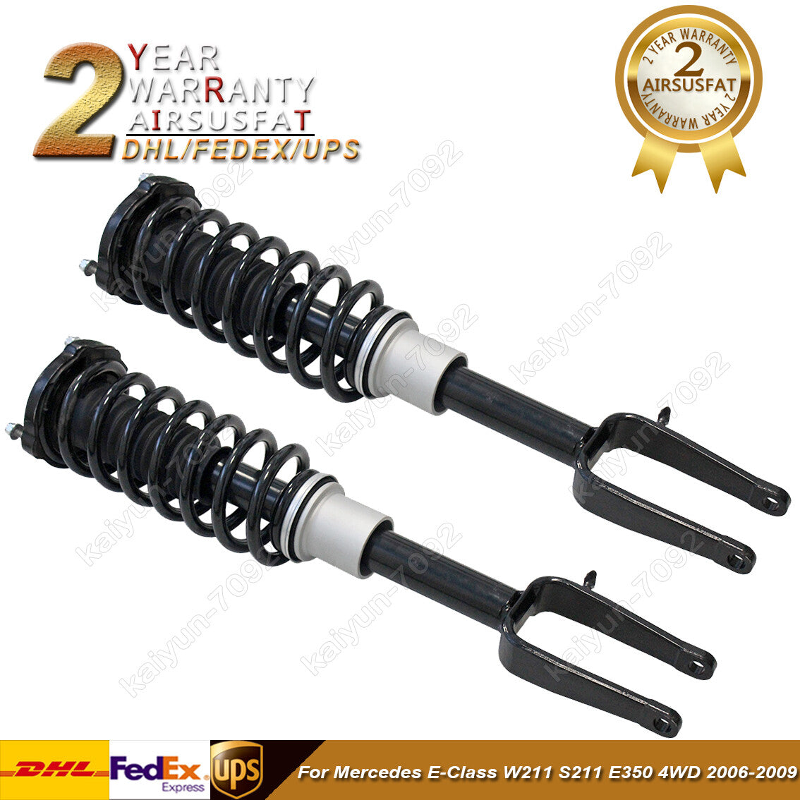 2x Front Shock Absorber Struts for Mercedes E-Class W211 S211 E350 4WD 2006-2009