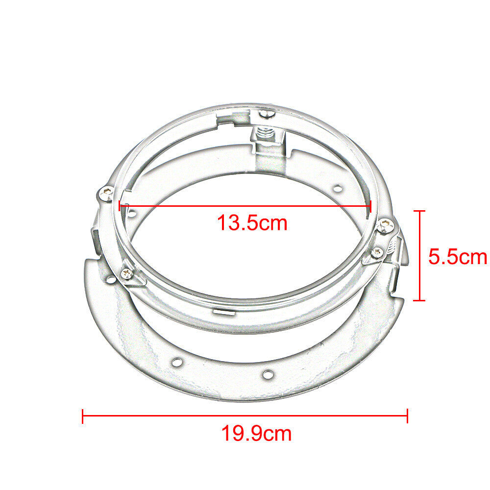 Motorcycle 5.75-inch (5-3/4 inch) round LED headlight mounting ring bracket for Harley-Davidson