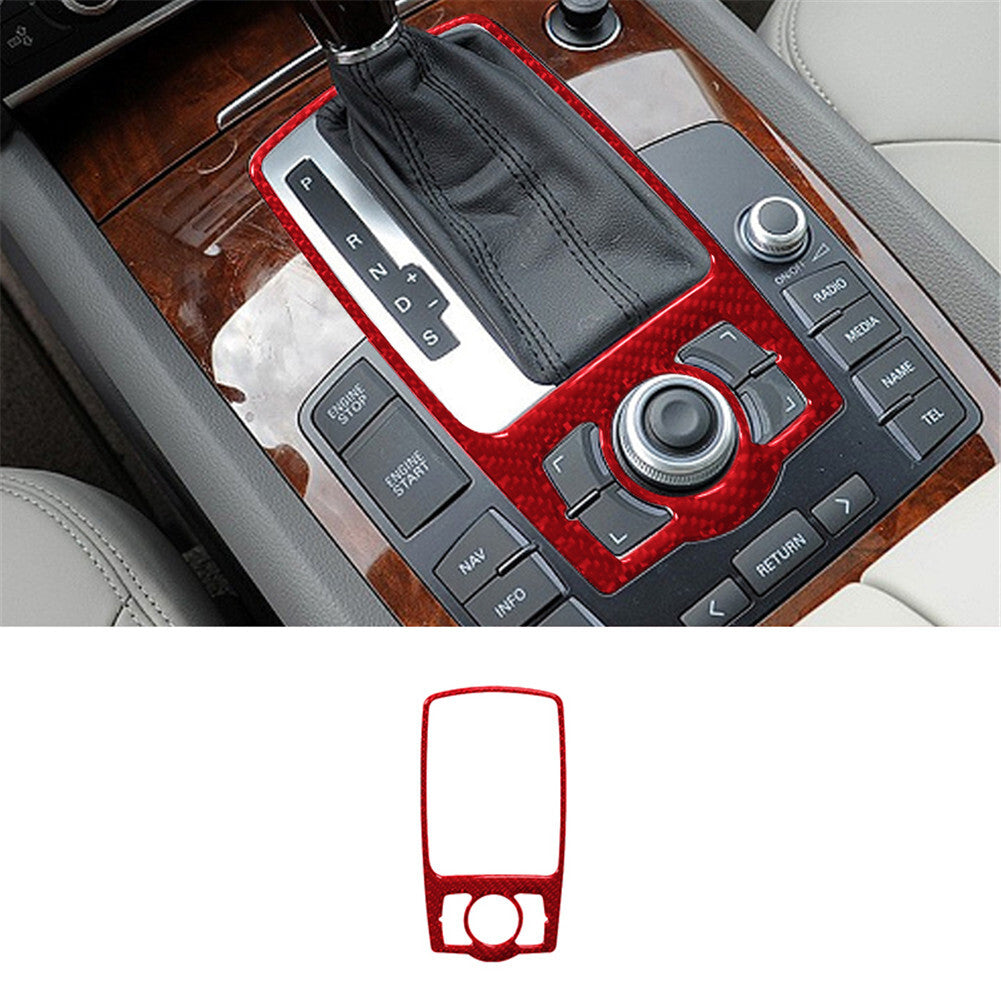 Red Dashboard Frame Decorative Trim Strip Cover Carbon Fiber for Jaguar XF 09-11 v